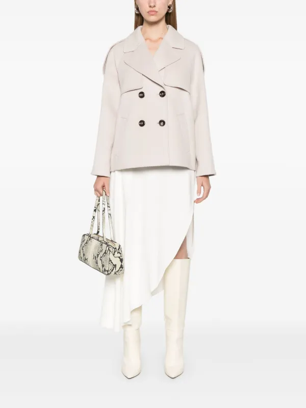Cotton Blend Short Pea Coat