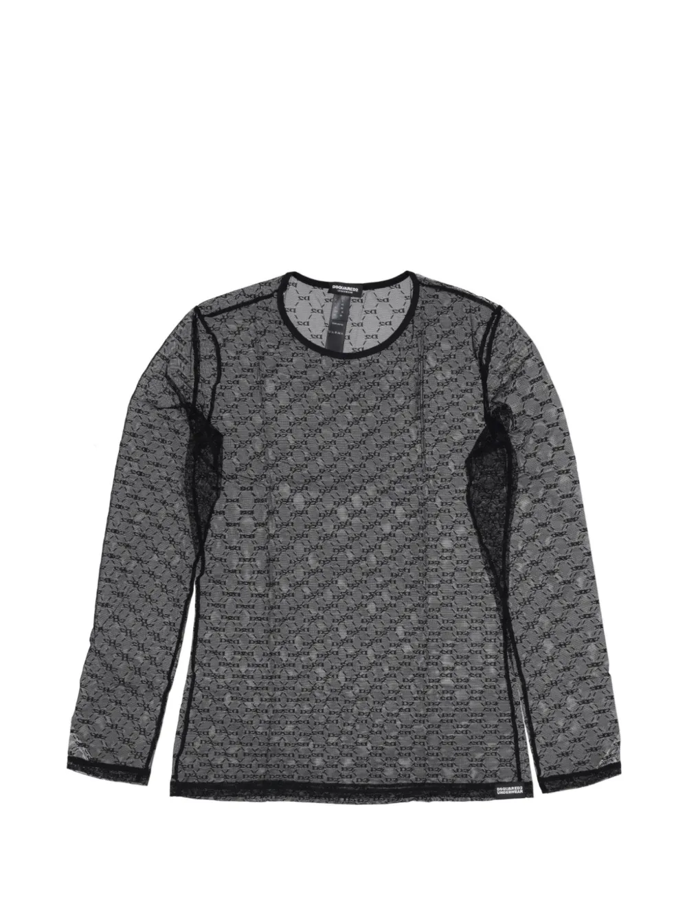 DSQUARED2 monogram-print mesh top - Schwarz