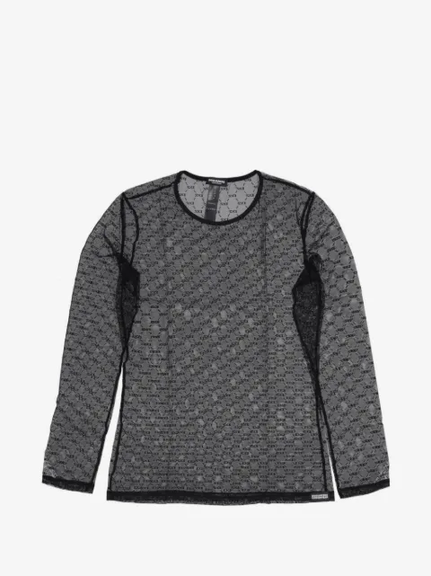 DSQUARED2 monogram-print mesh top
