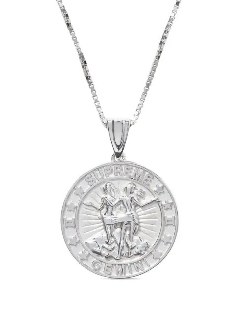 Supreme collar Zodiac Gemini en plata de ley de SUPREME x Jacob&Co