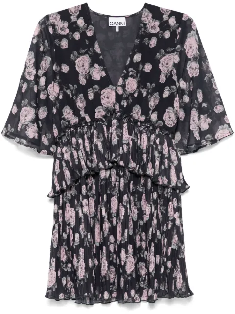 GANNI floral-print mini dress F9554 - 0