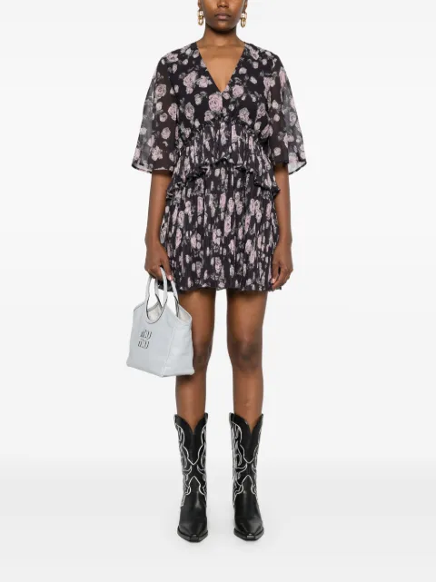 GANNI floral-print mini dress F9554 - 1