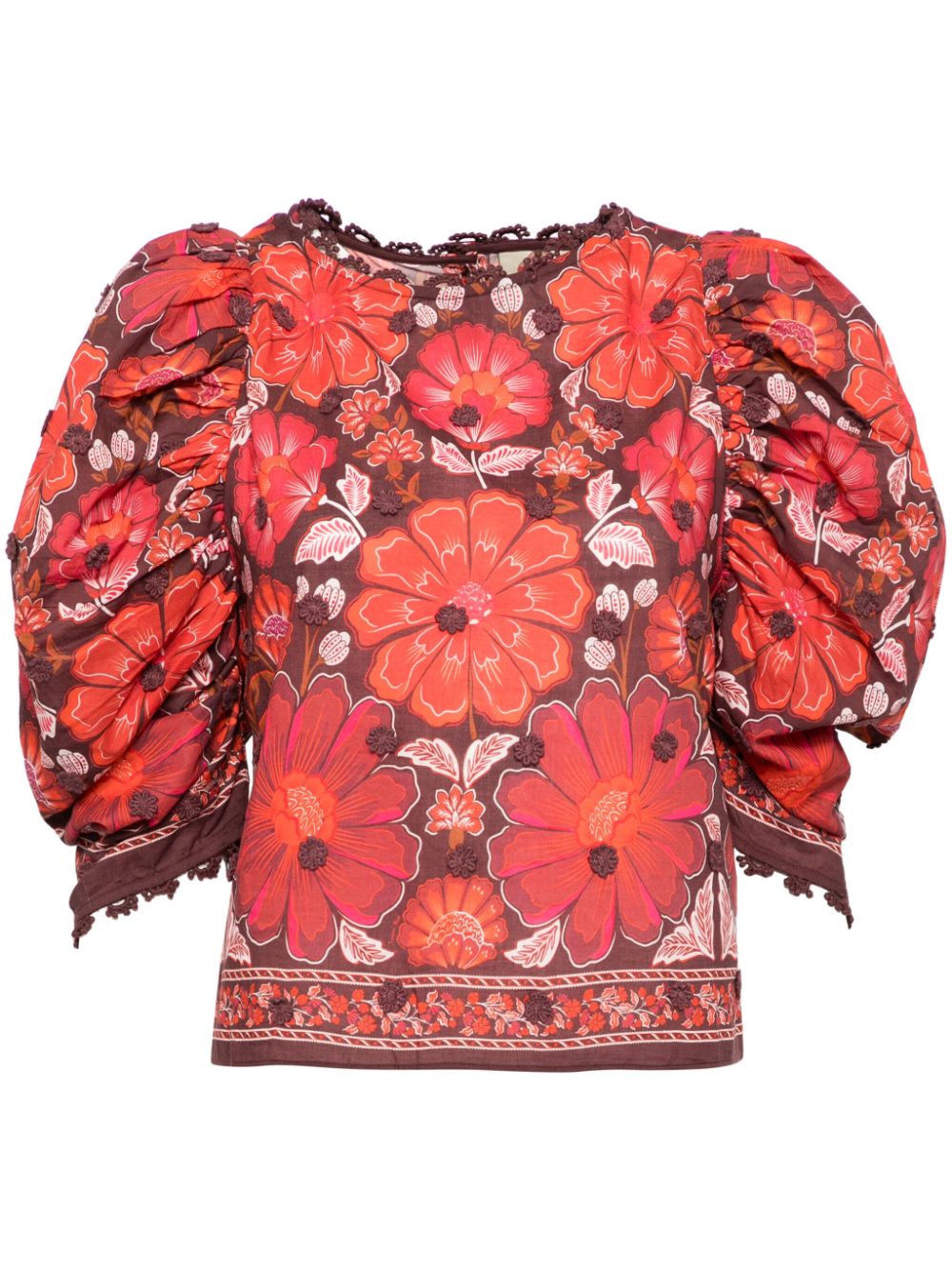 FARM Rio Gigi tapestry blouse - Red