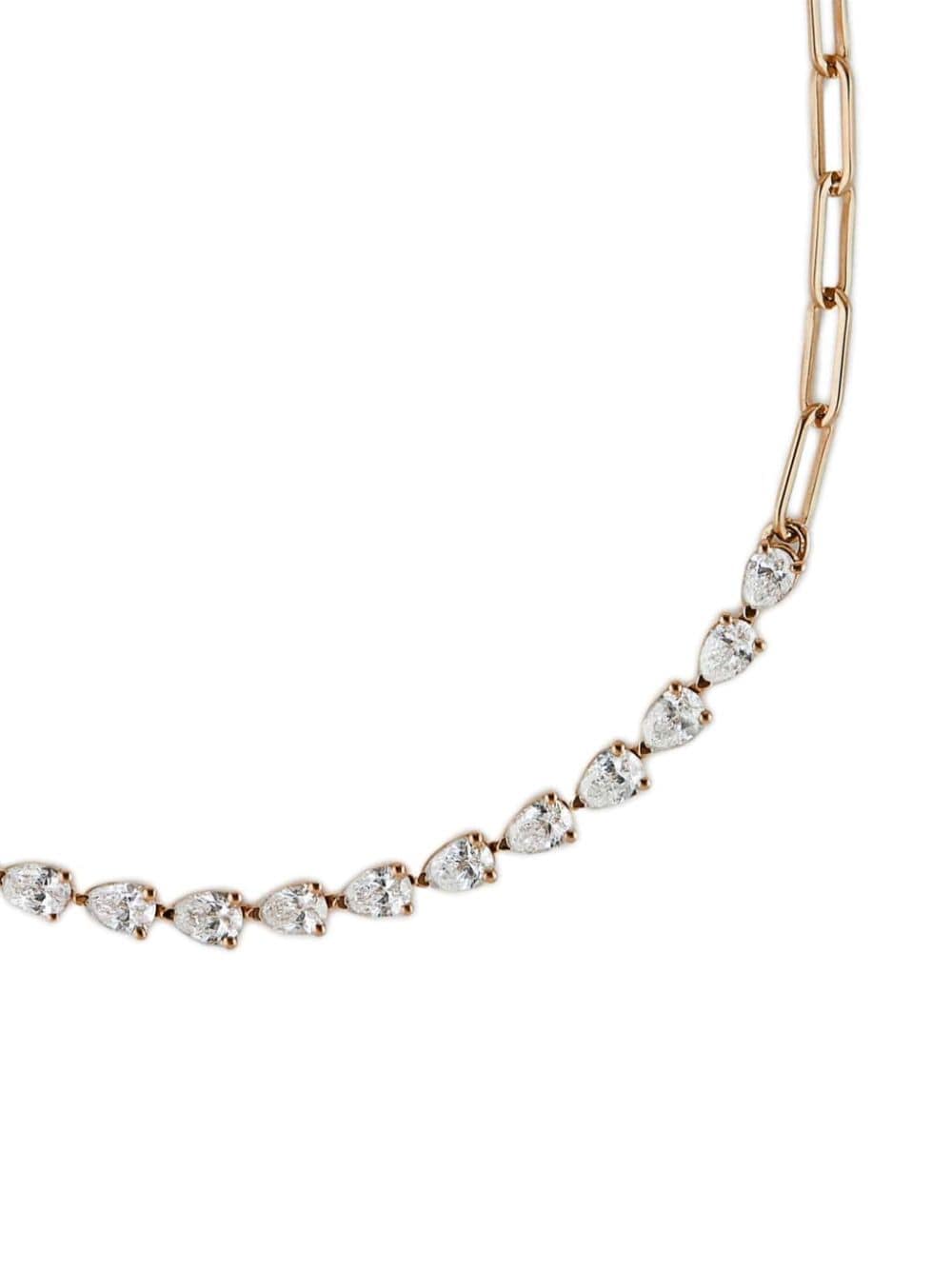 Jewels Aficionado 18kt roségouden schakelhalsketting met diamant - Roze