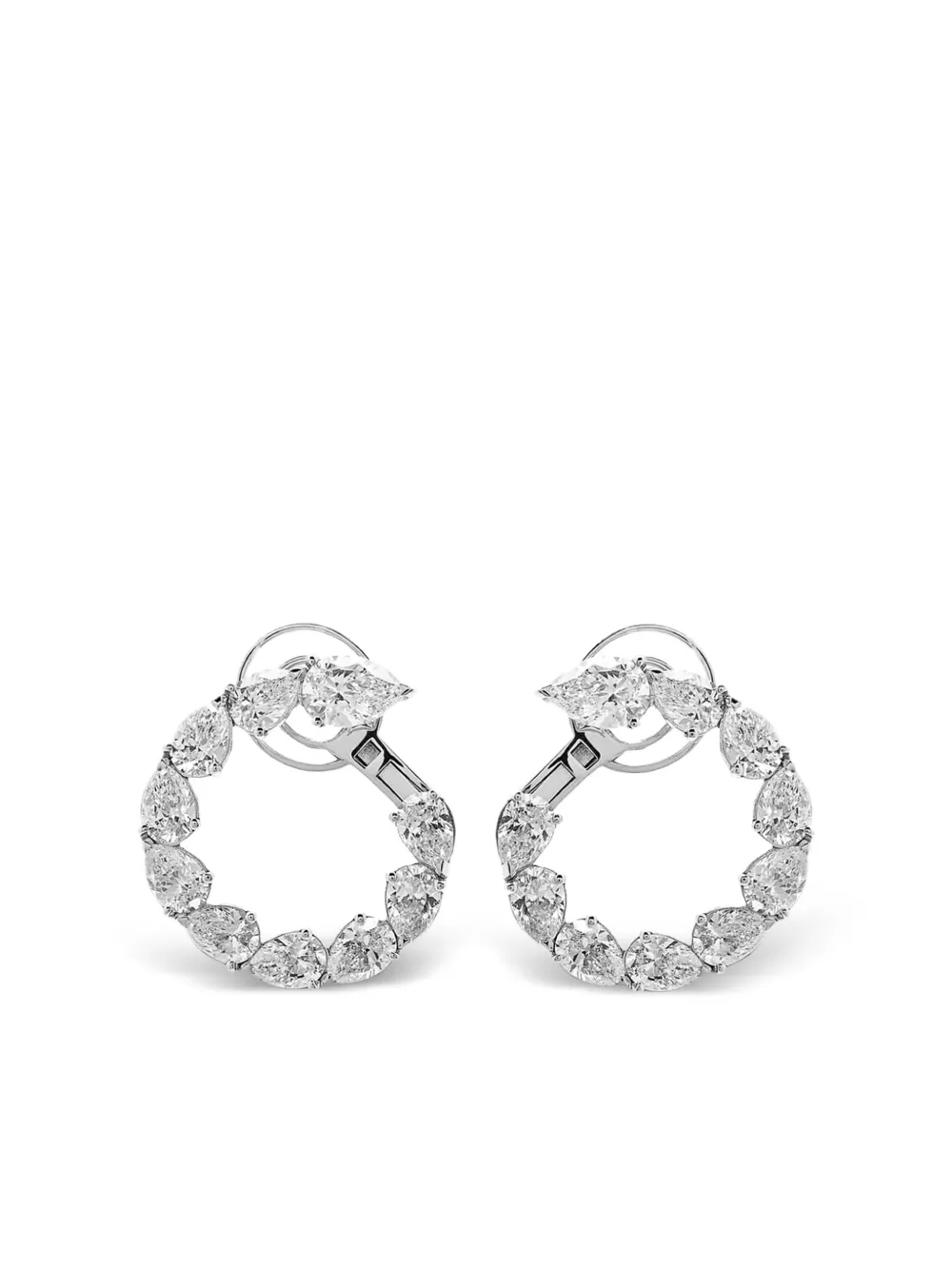 18kt white gold diamond hoop earrings