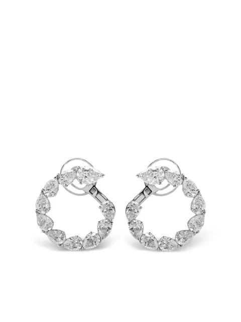 Jewels Aficionado Orecchini a cerchio in oro bianco 18kt e diamanti