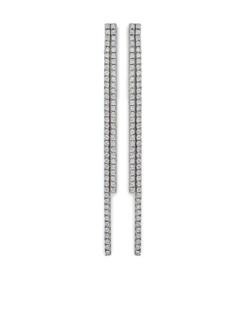 Boucles d'oreilles en or blanc 18ct pavées de diamants - Jewels Aficionado - Modalova