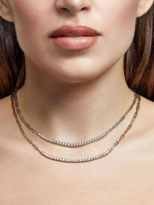 18kチェーンダイヤモンドネックレス Jewels Aficionado ダイヤモンド チェーン ネックレス 18Kローズ