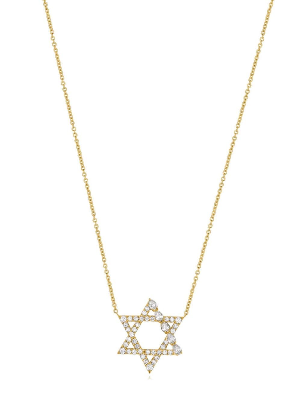 Jewels Aficionado x Sammy Jacqueline 18kt geelgouden Star Of David halsketting met diamant