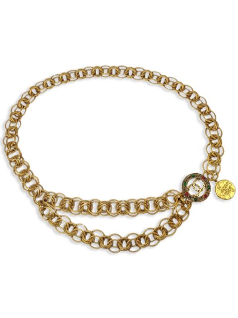 CHANEL 1990-2000s Medallion gripoix chain belt Women