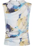 Anna Quan all-over printed top - White