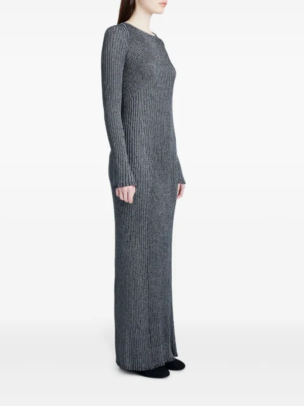 maxi dresses grey Grey Bishop Sleeve Prom Dresses Starry Tulle Maxi Dresses FD2768 –  Viniodress