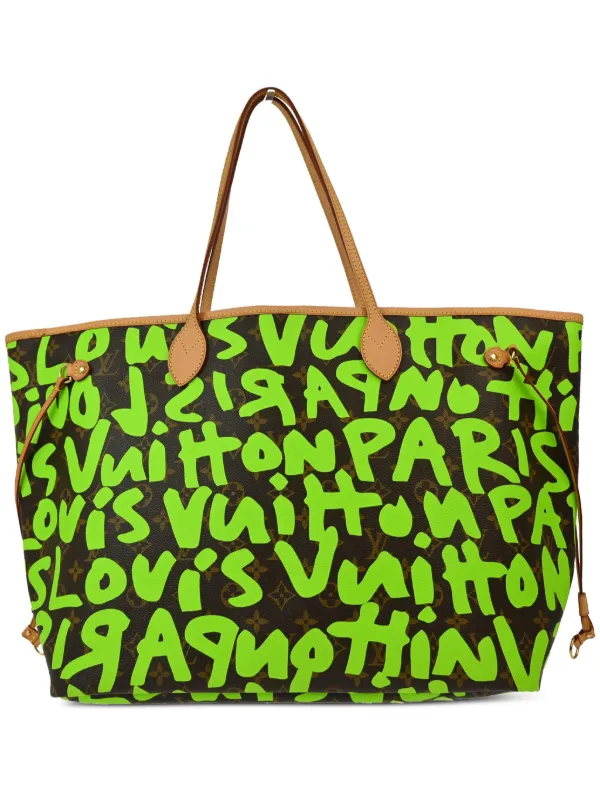 Louis Vuitton Pre Owned x Stephen Sprouse 2009 Neverfull GM Tote Bag Green FARFETCH GE