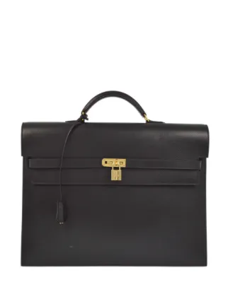 Hermes Pre Owned 2003 Kelly Depeche 38 Briefcase Black FARFETCH OM