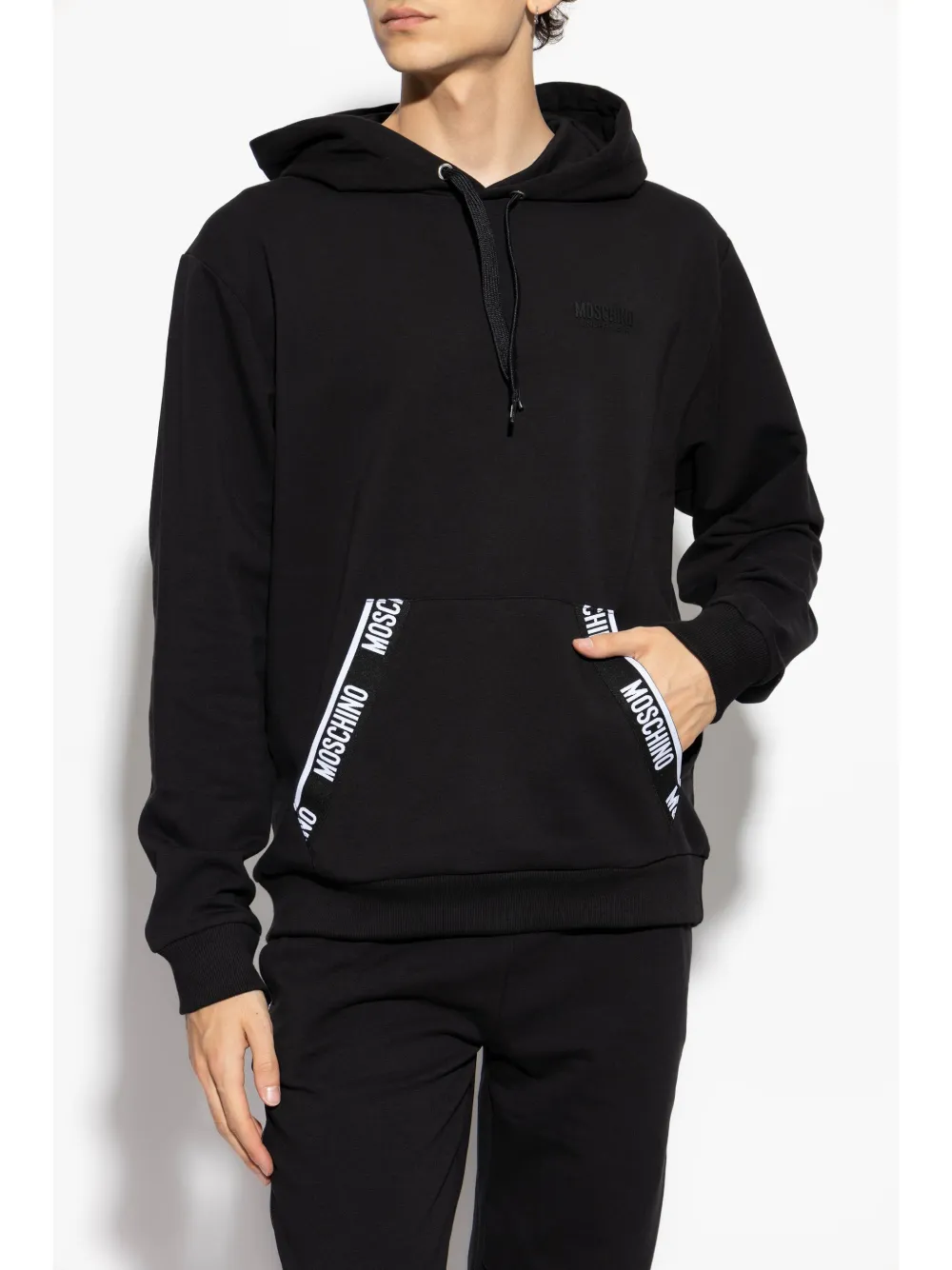 Moschino Lounge hoodie met logo afwerking Zwart