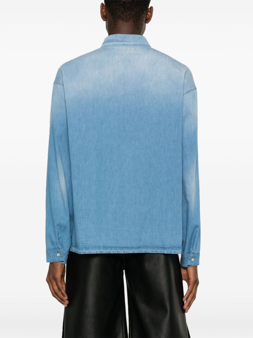 Shop Prada Denim Shirt In Blau