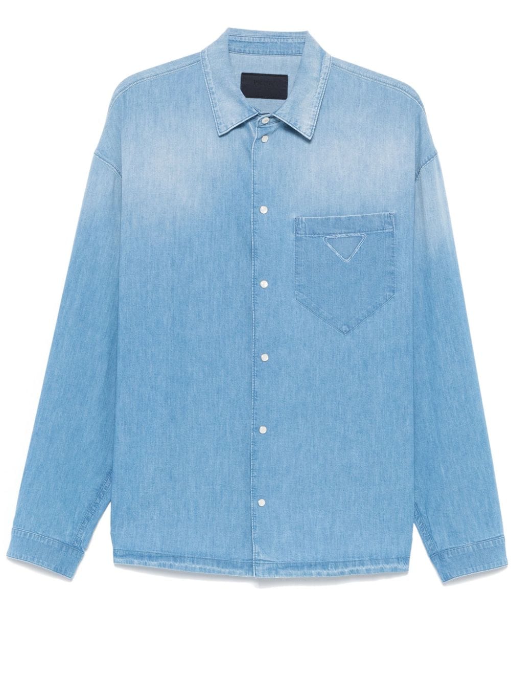 Shop Prada Denim Shirt In Blau