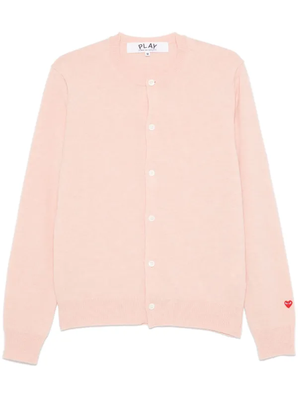PLAY COMME des GARÇONS ピンクカーディガン XXS Play Comme des Garçons: Ladies' Cardigan (Light Pink