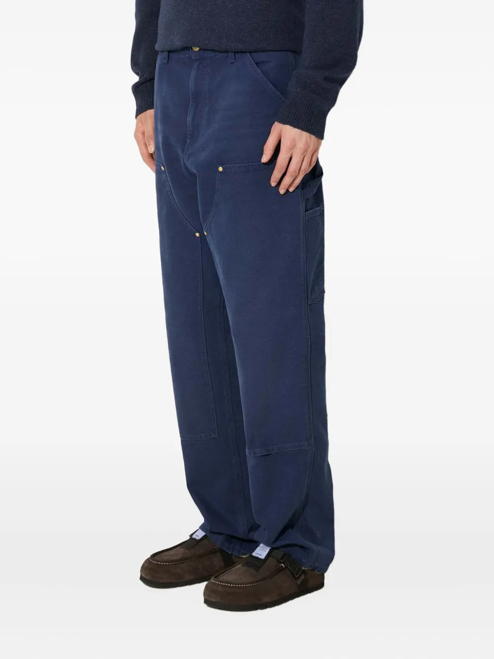 Carhartt Double Knee Patch Trousers In Blue