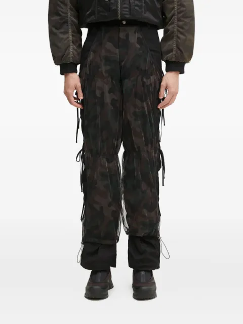 Andersson Bell  Camouflage Mesh Layered Tying trousers