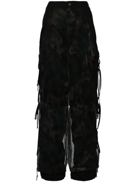 Andersson Bell  Camouflage Mesh Layered Tying trousers