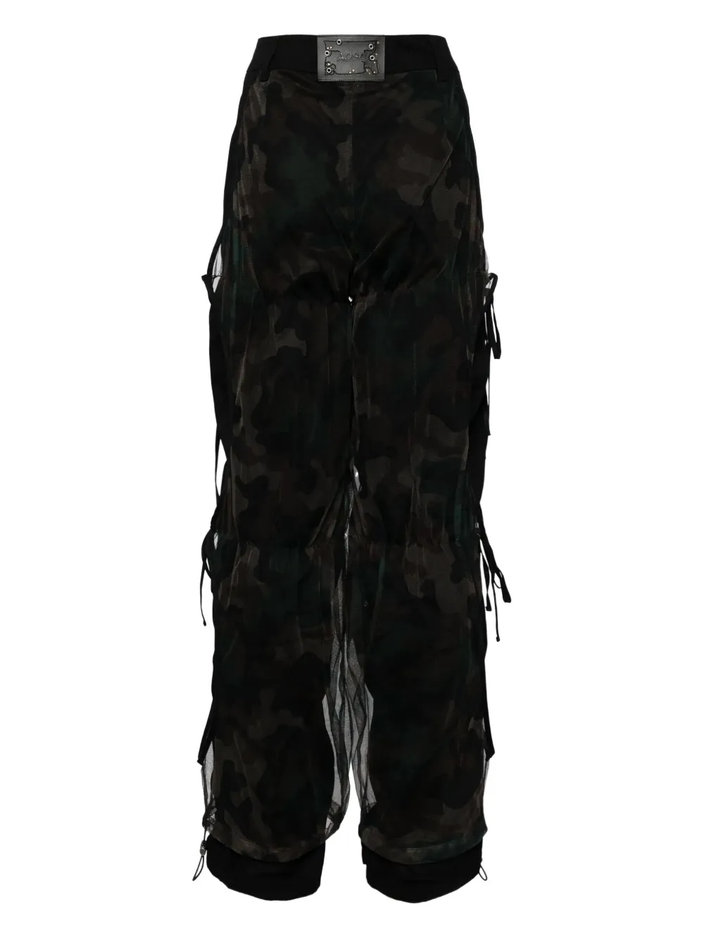 Andersson Bell Mesh gelaagde broek met camouflageprint Zwart