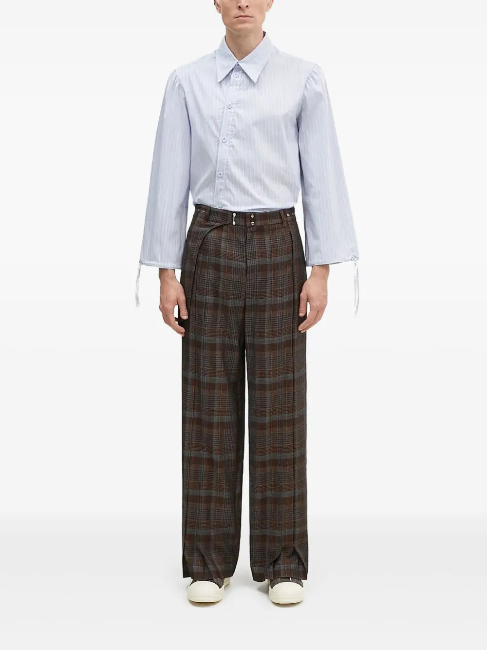 Andersson Bell  Soe check-wrap apa753m trousers | marrón | Image 1