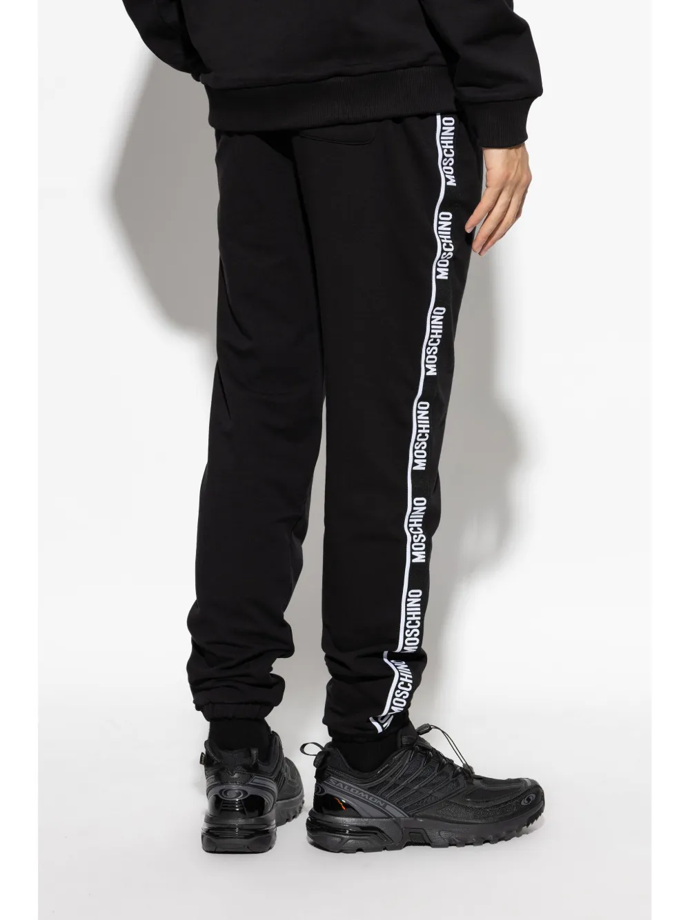 Moschino Lounge broek met logoband Zwart