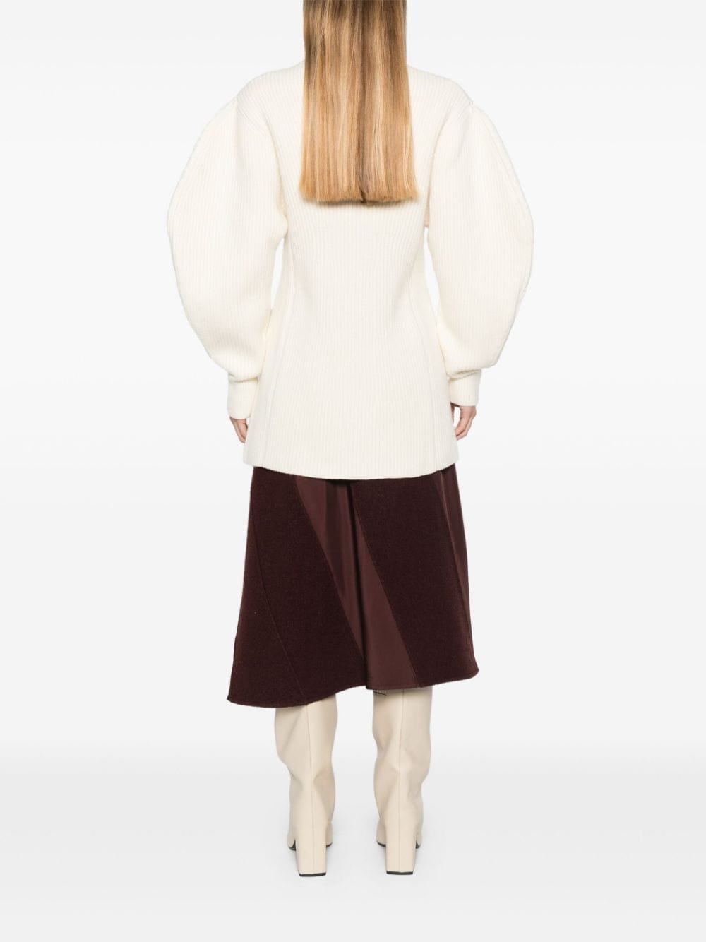 Shop Jil Sander Ribbed-knit Cardigan In White