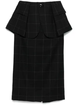 Sacai リブウエスト カーゴスカート | ブラック | FARFETCH JP