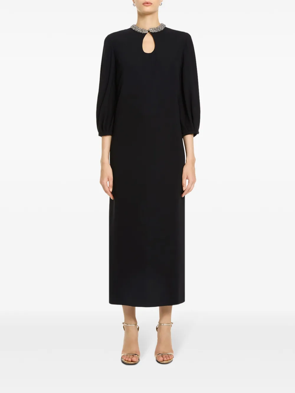Dice Kayek cut-out detailing midi dress - Zwart