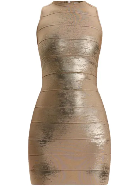 Hervé Léger metallic mini dress