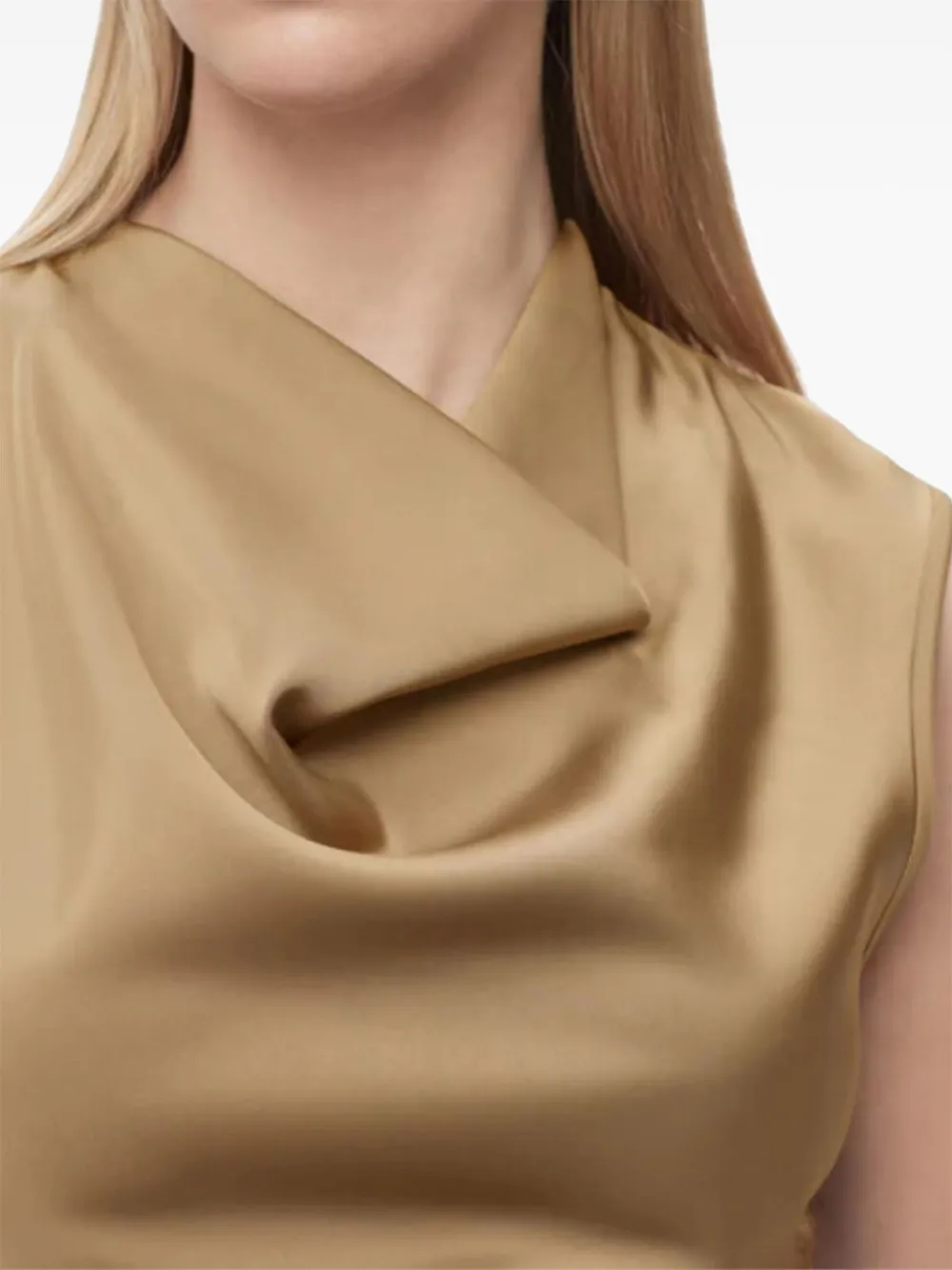 Hervé Léger Satijnen blouse Beige
