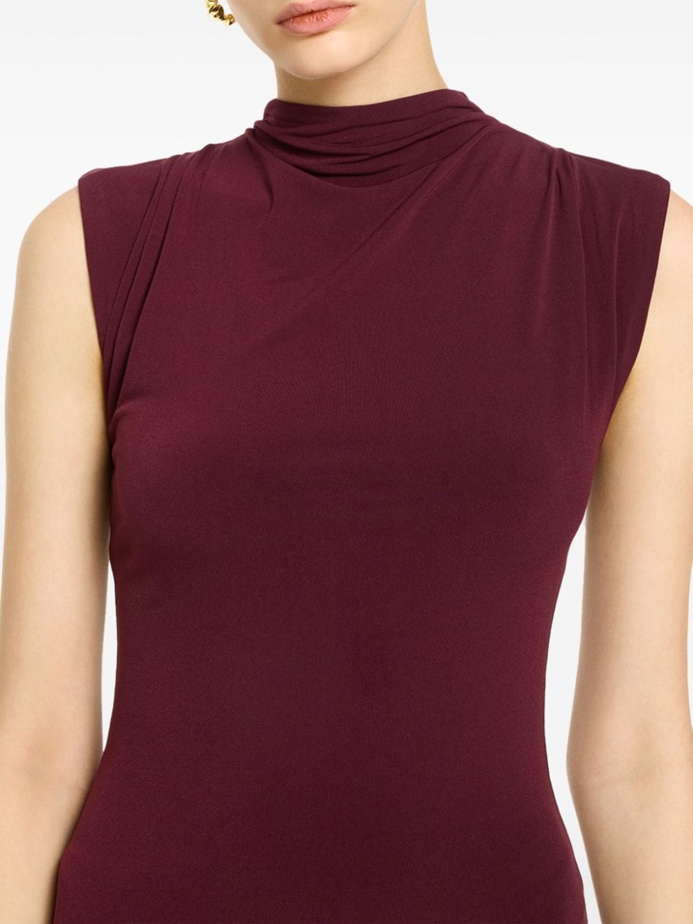 Shop Herve Leger Sleeveless Mini Dress In Purple