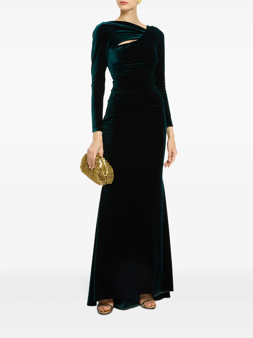Talbot Runhof cut-out gown - Groen