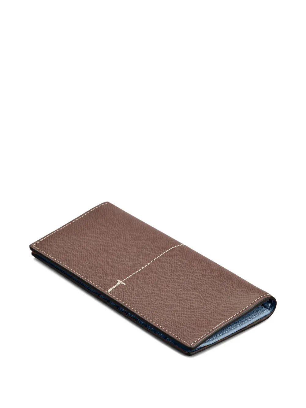 Tod's Leather Stitched Wallet In Brown