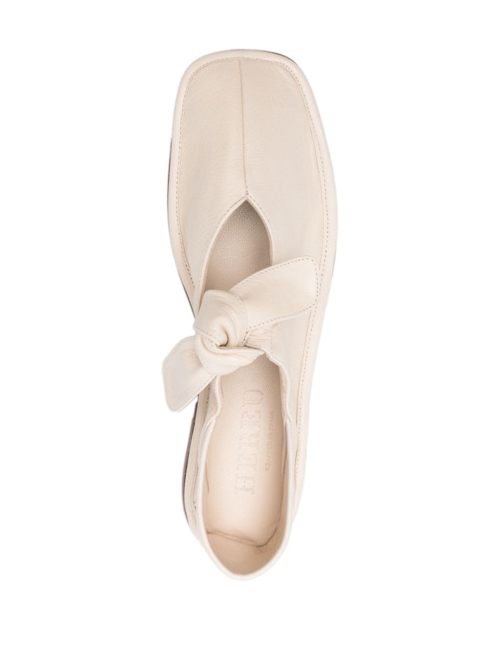 Hereu Llasada leren ballerina's Beige