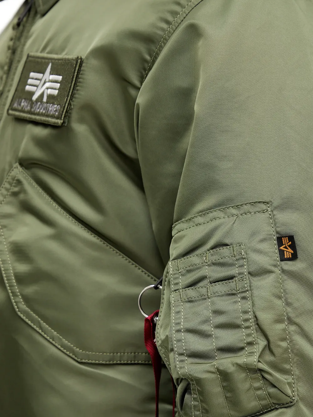 Alpha Industries Jack met logopatch en rits Groen