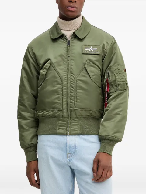 Alpha Industries logo patch zip jacket