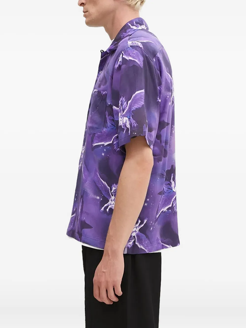 Aries Overhemd met Pegasus-print Paars