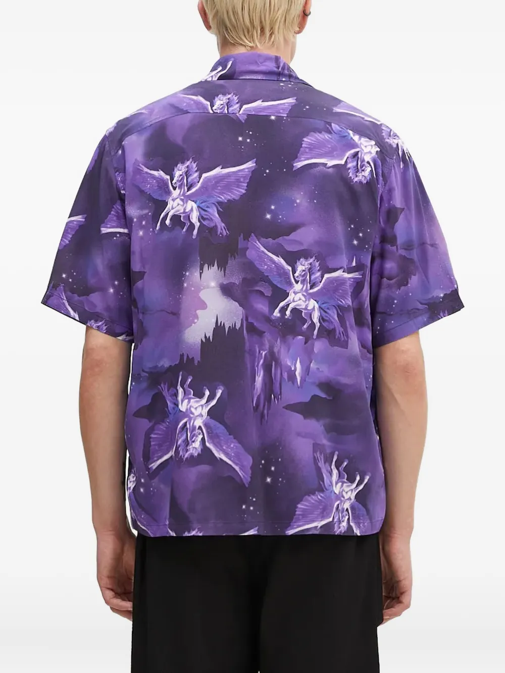 Aries Overhemd met Pegasus-print Paars