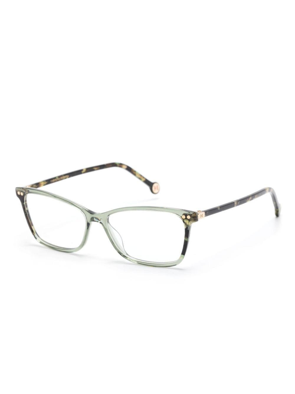 Shop Carolina Herrera Rectangle-frame Glasses In Green