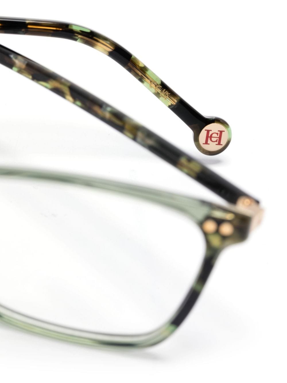 Shop Carolina Herrera Rectangle-frame Glasses In Green