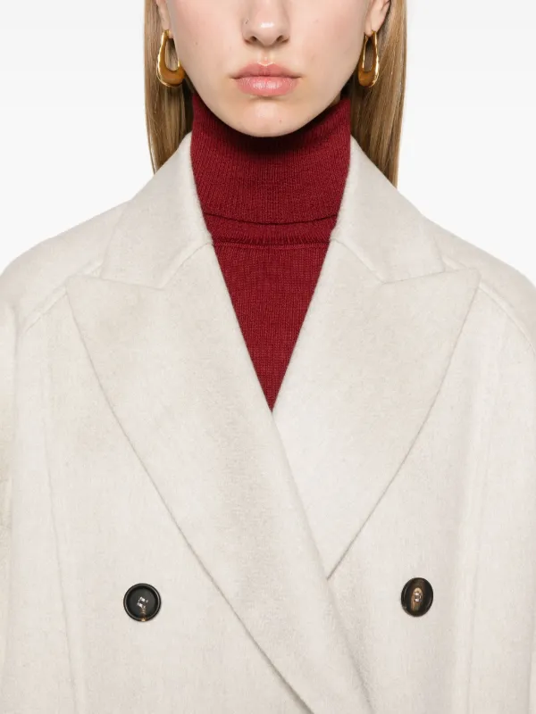 コート BRUNELLO CUCINELLI Cashmere coat with jewel detail Cashmere Coat with Jewel Detail by Brunello Cucinelli – LOZURI®