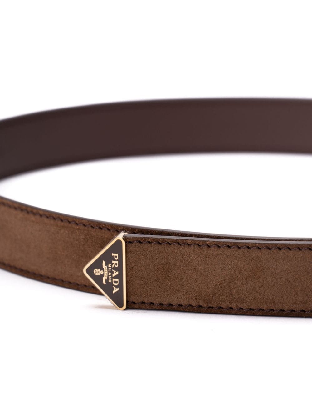 Prada logo-buckle leather belt - Bruin