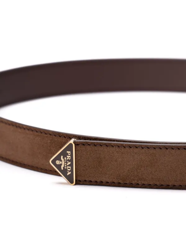 Prada logo-buckle Leather Belt | Brown | FARFETCH RO