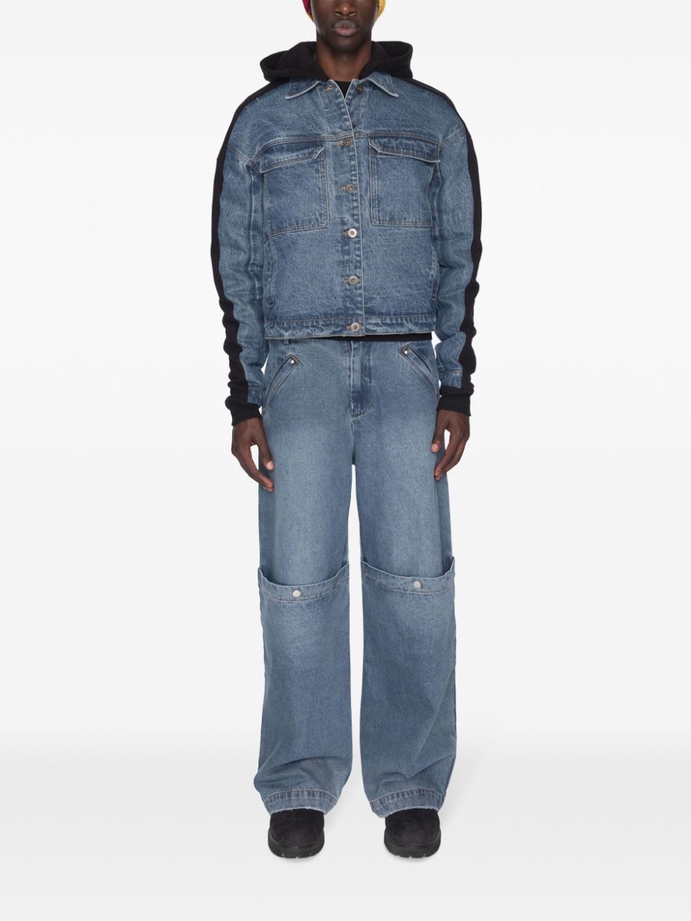 Spencer Badu paneled denim jacket - Blauw