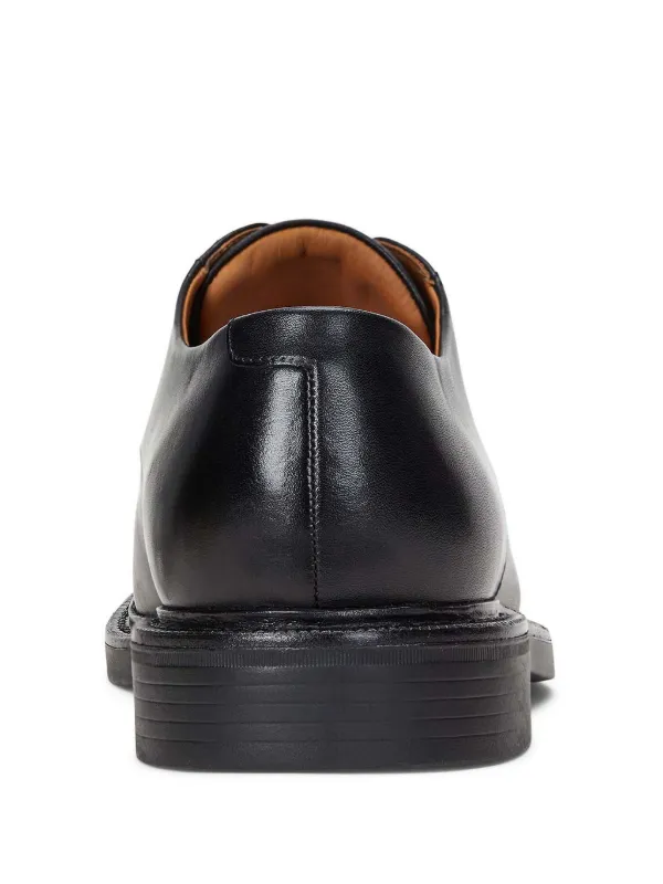 Vintage Polo Ralph Lauren Shoes Men\'s 9 D Oxford Black Leather Plain Toe Derby Polo Ralph Lauren Oxford Black Dress Shoes for Men for sale  main image 4