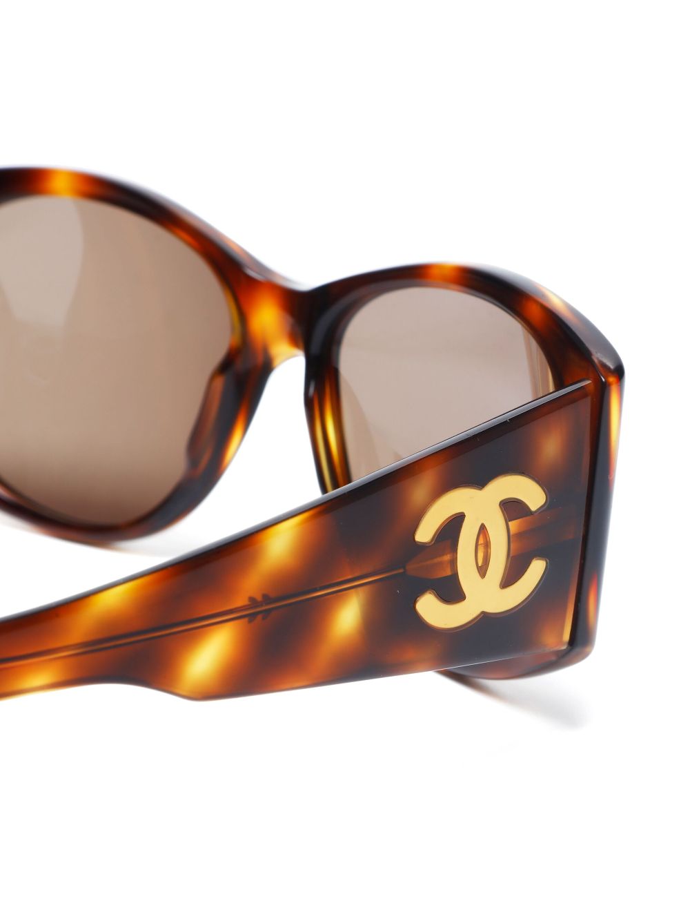 Cheap HOT SALE CHANEL 2000s tortoiseshell-effect sunglasses Women