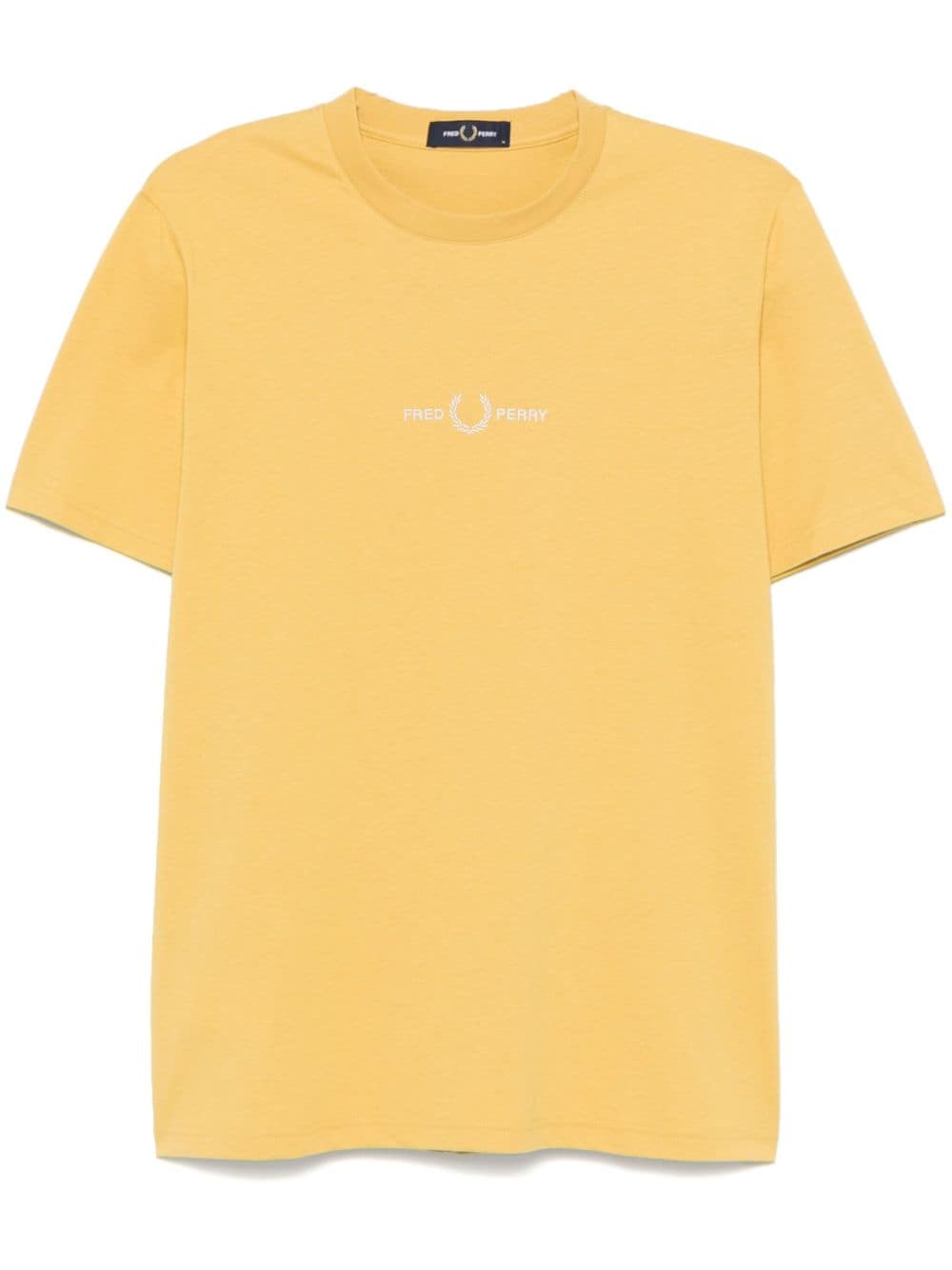 Shop Fred Perry Embroidered T-shirt In Yellow